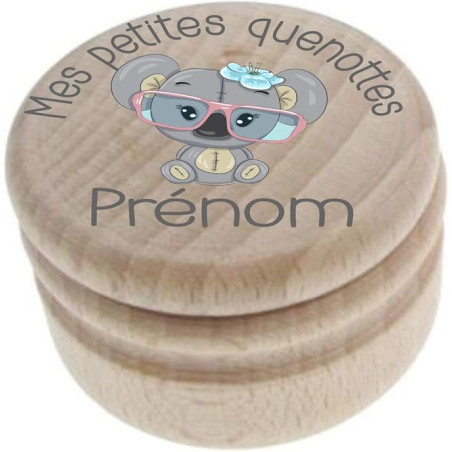Boîte à Dents de Lait en Bois - Fabrication Française - Personnalisée avec le Prénom de l'Enfant + Texte Personnalisable
