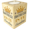 Bougie personnalisée Cadeau Maîtresse d'école personnalisé – Porte Bougie en Bois Personnalisable avec Le prénom – pour