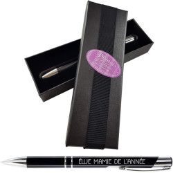 Stylo gravé – Élue Mamie de l'année + Boite Cadeau pour Mamy
