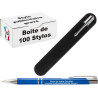 Lot de 100 Stylos Personnalisés Publicitaires Gravés au Nom de l'Entreprise (bleus) - Objet de Communication pour Événement