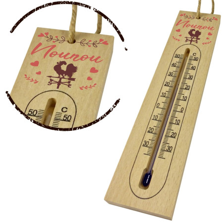 Thermomètre en Bois pour Nounou – un beau cadeau original pour la nourrice de votre enfant – Fête des Nounous en novembre