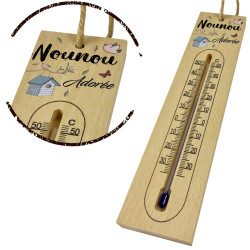 Thermomètre en Bois pour Nounou – un beau cadeau original pour la nourrice de votre enfant – Fête des Nounous en novembre