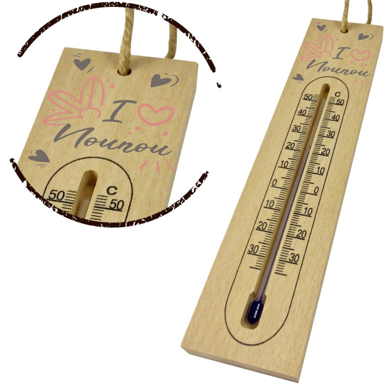 Thermomètre en Bois pour Nounou – un beau cadeau original pour la nourrice de votre enfant – Fête des Nounous en novembre