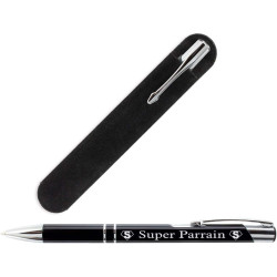 Stylo Super Parrain + Pochette cadeau (parrain marraine)