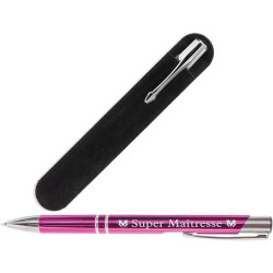 Gravure Events Stylo Cadeau pour la Maîtresse de votre enfant (avec Pochette Velours) - institutrice, professeur des écoles