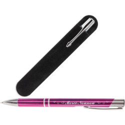 Stylo Violet Nounou gravure Merci Nounou avec sa Pochette velours - Cadeau original pour Nounou, pour la fête des Nounous