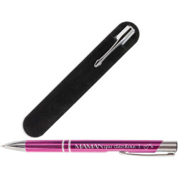 Stylo Violet gravé Maman qui déchire accompagné de sa pochette velours – cadeau fête des mères, anniversaire, noël