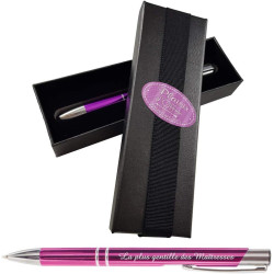 Stylo La plus gentille des Maîtresses – stylo violet gravé avec sa boite cadeau – Cadeau Maîtresse d'école maternelle ou
