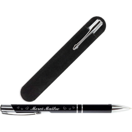 Stylo Merci Maître avec sa Pochette Velours - Cadeau Maître d'école maternelle ou primaire instituteur – professeur des écoles …