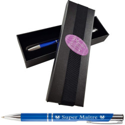 Stylo Super Maître - stylo bleu gravé avec sa boite cadeau - Cadeau Maître d'école maternelle ou primaire – instituteur