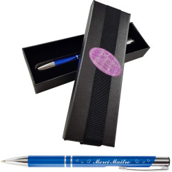 Stylo Merci Maître - stylo bleu gravé avec sa boite cadeau - Cadeau Maître d'école maternelle ou primaire – instituteur