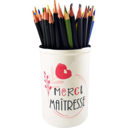 Gravure Events Grand Pot Crayon Merci Maîtresse - idée cadeau original - cadeau pour maitresse - fin d'année scolaire