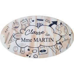 Gravure Events Plaque de Porte de Classe en bois personnalisée - Salle de Classe primaire ou maternelle – Cadeau de fin d'année