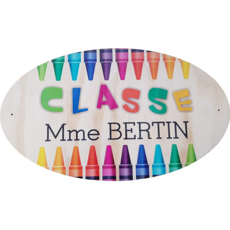 Gravure Events Plaque de Porte de Classe en bois personnalisée - Salle de Classe primaire ou maternelle – Cadeau de fin d'année
