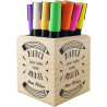 Gravure Events Pot Crayon en Bois Massif Merci Maîtresse pour cette belle année - personnalisé avec Prénom - cadeau pour