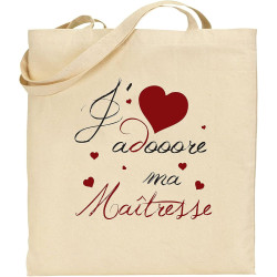 Sac Tote bag - Cadeau pour Maîtresse - Cadeau pour la maîtresse de votre enfant, pour Noël, Anniversaire, Fin d'année scolaire