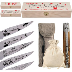Gravure Events - Couteau Personnalisé avec Prénom Gravé en Frêne Exo TB - Cadeau pour Homme ou Femme : Fête des Pères, Fête des