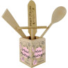Pot à Couverts Maîtresse d'école - Pot en Bois pour la cuisine - 100% fabriqué en France - Cadeau Personnalisable pour
