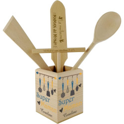 Gravure Events Pot à Couverts En Bois pour la cuisine de Maman - Cadeau Noël, Anniversaire, fête des mères – Cadeau