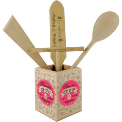 Gravure Events Pot à Couverts En Bois pour la cuisine de Maman - Cadeau Noël, Anniversaire, fête des mères – Cadeau
