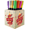 Gravure Events Pot Crayon en Bois Massif Super Maître - personnalisé avec Prénom - cadeau pour maître d'école primaire et