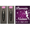 Lot : 1 Flûte Parrain + 1 Marraine (ou 2 Parrain ou 2 Marraines au Choix) - Flûtes à Champagne Gravées Modèle Fée avec 2 Boîtes