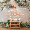 Panneau de Bienvenue Gravé pour un Mariage - Plaque acrylique transparente personnalisée en gravure blanche - Avec sou sans