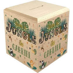 Tirelire Enfant en Bois - Tirelire personnalisée avec prénom - 100% fabriquée en France - Cadeau Noël bébé, Baptême, Cadeau de