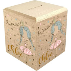 Tirelire Enfant en Bois - Tirelire personnalisée avec prénom - 100% fabriquée en France - Cadeau Noël bébé, Baptême, Cadeau de