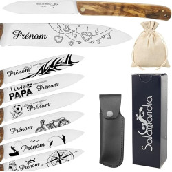 Gravure Events - Couteau personnalisé avec prénom gravé - Marque Salamandra - Cadeau pour homme : fête des pères, papa, tonton