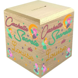 Tirelire Enfant en Bois - Tirelire personnalisée avec prénom - 100% fabriquée en France - Cadeau Noël bébé, Baptême, Cadeau de