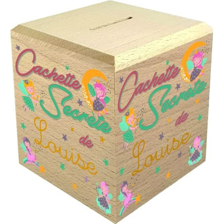 Tirelire Enfant en Bois - Tirelire personnalisée avec prénom - 100% fabriquée en France - Cadeau Noël bébé, Baptême, Cadeau de