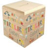 Tirelire Enfant en Bois - Tirelire personnalisée avec prénom - 100% fabriquée en France - Cadeau Noël bébé, Baptême, Cadeau de