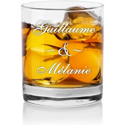 Verre à whisky personnalisé avec prénom - personnalisable avec le prénom de votre choix qui sera gravé - Cadeau pour Homme papa