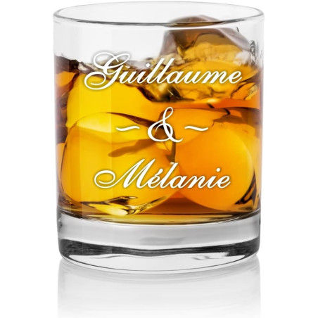 Verre à whisky personnalisé avec prénom - personnalisable avec le prénom de votre choix qui sera gravé - Cadeau pour Homme papa