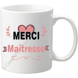 Gravure Events Mug Merci Maîtresse – Cadeau de fin d'année scolaire pour remercier l'institutrice – Cadeau Maîtresse d'école