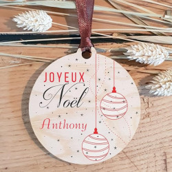 Décoration de Sapin en Bois personnalisée avec Votre prénom (Un Joli Cadeau, Une Alternative à la Boule de Noël Traditionnelle