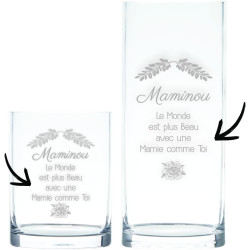 Vase personnalisé Mamie - Un Excellent Cadeau pour la fête des Grands mères - Texte Libre Mod.4