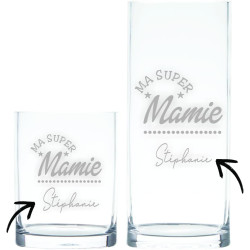 Vase personnalisé Mamie - Un Excellent Cadeau pour la fête des Grands mères - Ma Super Mamie Mod.5