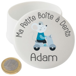 Grande Boîte à Dents de Lait en Porcelaine – Personnalisée avec le Prénom de l'Enfant + Texte Personnalisable – Petite Souris
