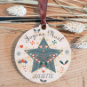 Décoration de Sapin en Bois personnalisée avec Votre prénom (Un Joli Cadeau, Une Alternative à la Boule de Noël Traditionnelle
