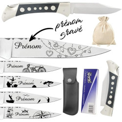 Gravure Events Coffret Laguiole Couteau personnalisé avec prénom gravé. Marque Laguiole - Cadeau pour homme ou femme : fête des