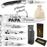 Gravure Events - Couteau Marque Laguiole Bougna personnalisé avec dessin et prénom gravé. Cadeau pour homme : fête des pères