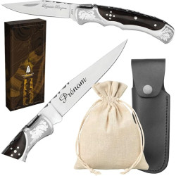 Laguiole Bougna - Couteau Personnalisé avec le Prénom de Votre Choix - Gravure Events - Cadeau pour Homme : Fête des Pères