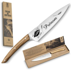 Claude Dozorme - Couteau de Cuisine Personnalisé avec Prénom Gravé - Fabriqué en France à Thiers - Cadeau pour Homme Femme