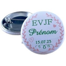 Badge EVJF Personnalisé avec le prénom de la Mariée - Cadeau Enterrement de Vie de Jeune Fille pour une journée entre copine