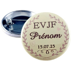 Badge EVJF Personnalisé avec le prénom de la Mariée - Cadeau Enterrement de Vie de Jeune Fille pour une journée entre copine