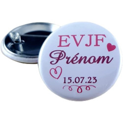 Badge EVJF Personnalisé avec le prénom de la Mariée - Cadeau Enterrement de Vie de Jeune Fille pour une journée entre copine