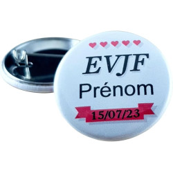 Badge EVJF Personnalisé avec le prénom de la Mariée - Cadeau Enterrement de Vie de Jeune Fille pour une journée entre copine