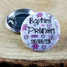 Gravure Events Badge de baptême Personnalisé avec Le prénom de l'enfant - Cadeau Souvenir pour Les invités du Baptême